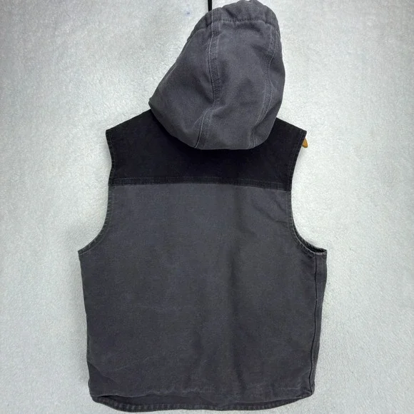 Carhartt Knoxville Hooded Vest Fleece Lined Mens Medium 101687 029 Shadow Gray - Picture 2 of 10